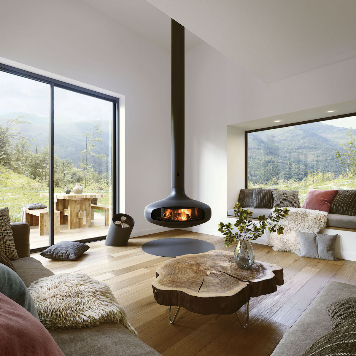 Glazed Domofocus fireplace in living room