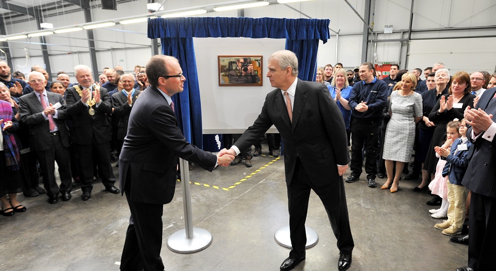HRH Duke of York opening Hypnos contract factory
