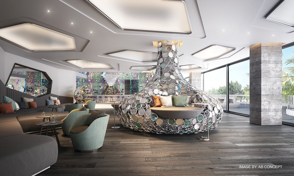 A rendering of the Living Room at W Algarve