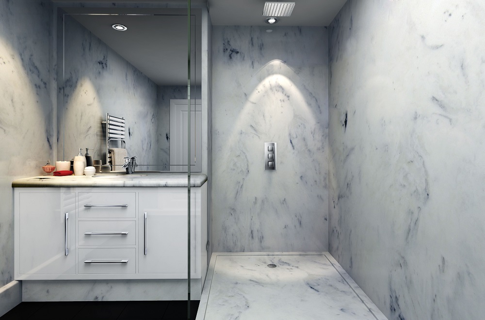 Versital faux marble shower