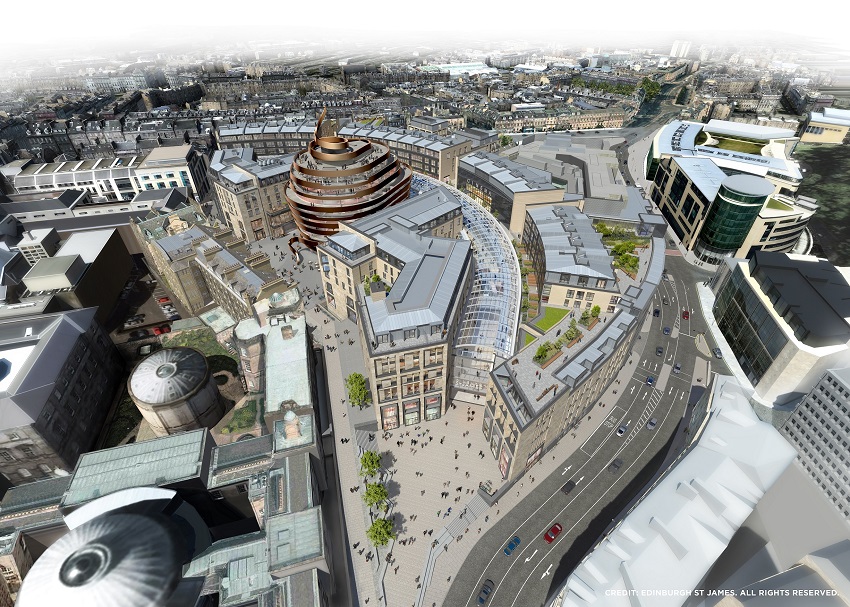 Edinburgh St James aerial shot