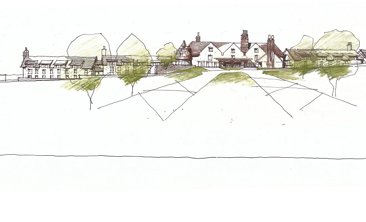 An illustration of how the Longleat hotel resort could look hugging the contours