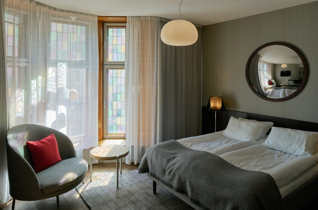 The firm have recently completed work on Bergen Børs, their third hotel project for hyperlocal Norwegian hospitality group De Bergenske inside a year