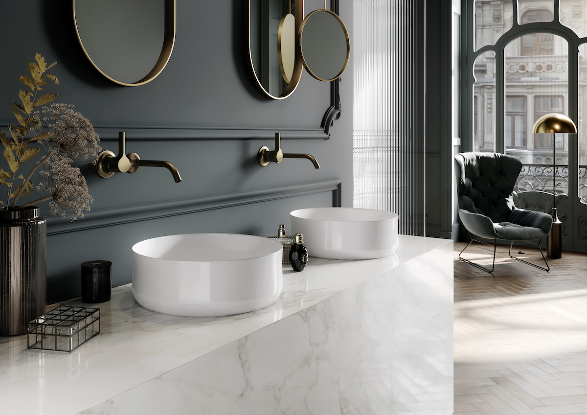 Modern basins in contemporary bathrooms