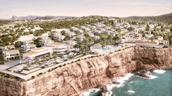 Coastline view of Seven Pines Resort on Ibiza's west coast