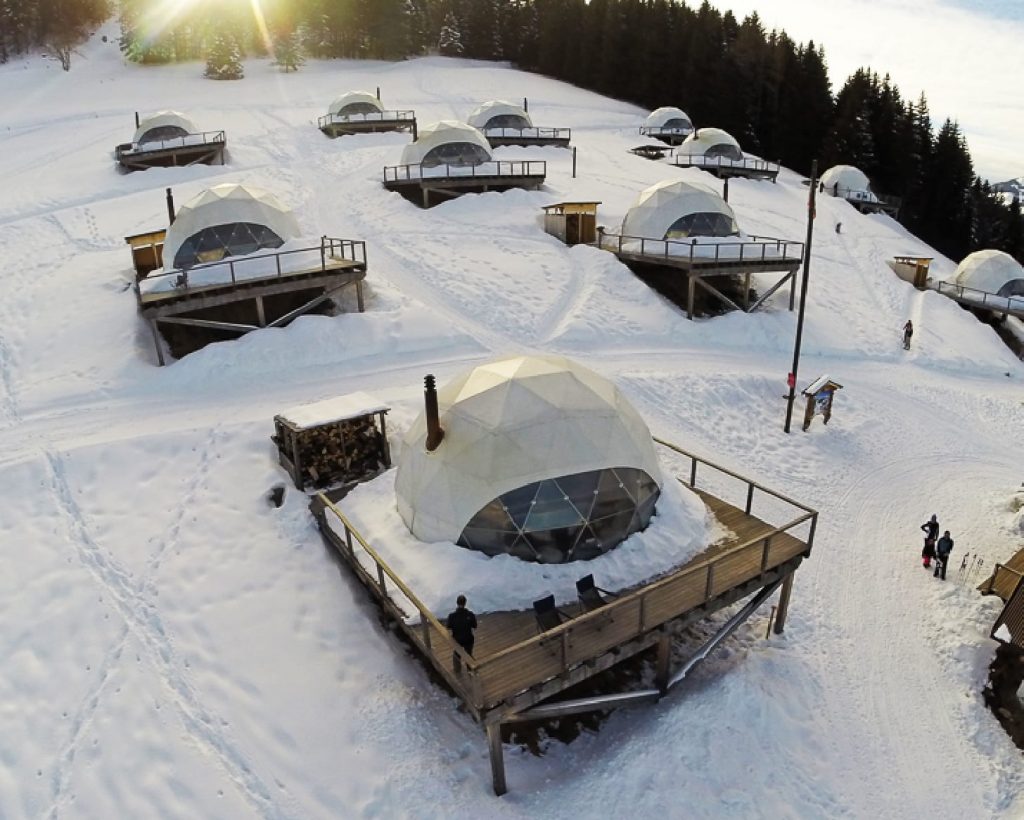 Image of the pods on the slopes