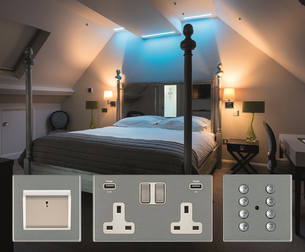 Image of room with ceiling lights and display of Hamilton's switches