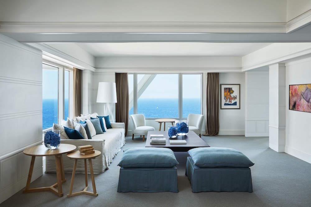 View inside the Mediterranean Suite featuring light and airy interiors