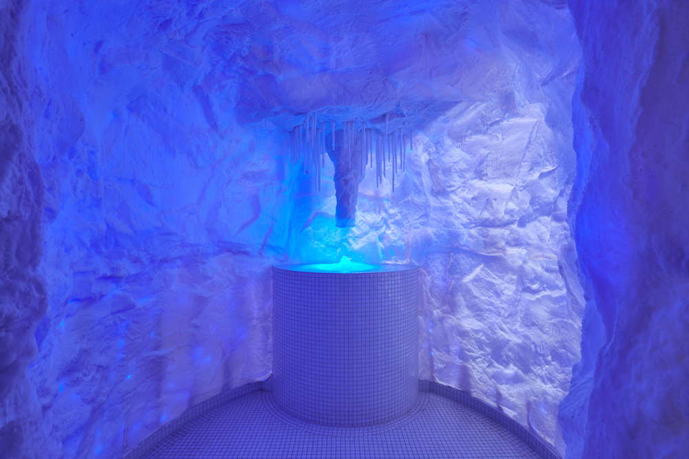 Ice cave with fountain