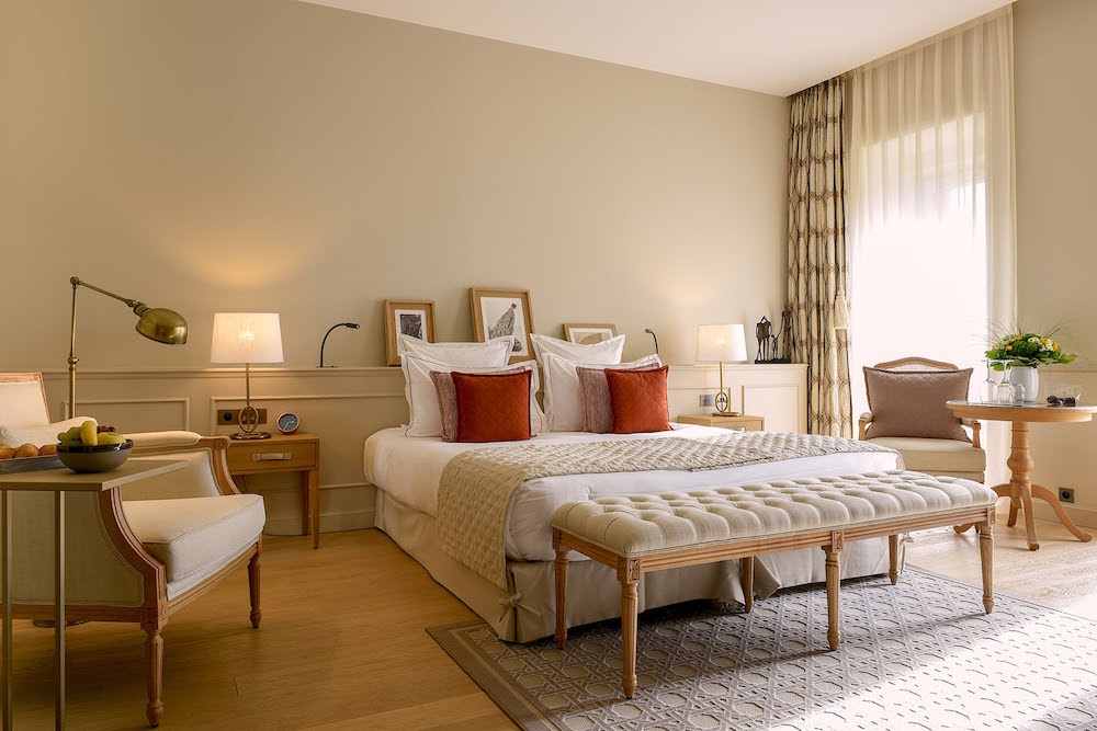 Image caption: One of the hotel's stylish guestrooms | Image credit: Hôtel Chais Monnet