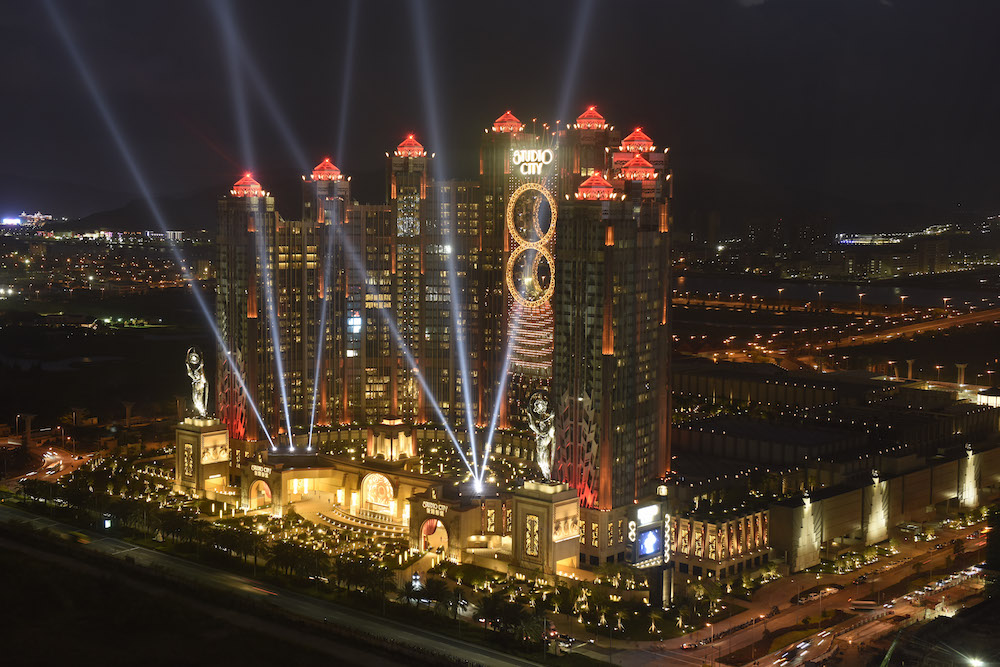 Image caption: The exterior lighting show at Studio City, Macau, designed by illumination Physics