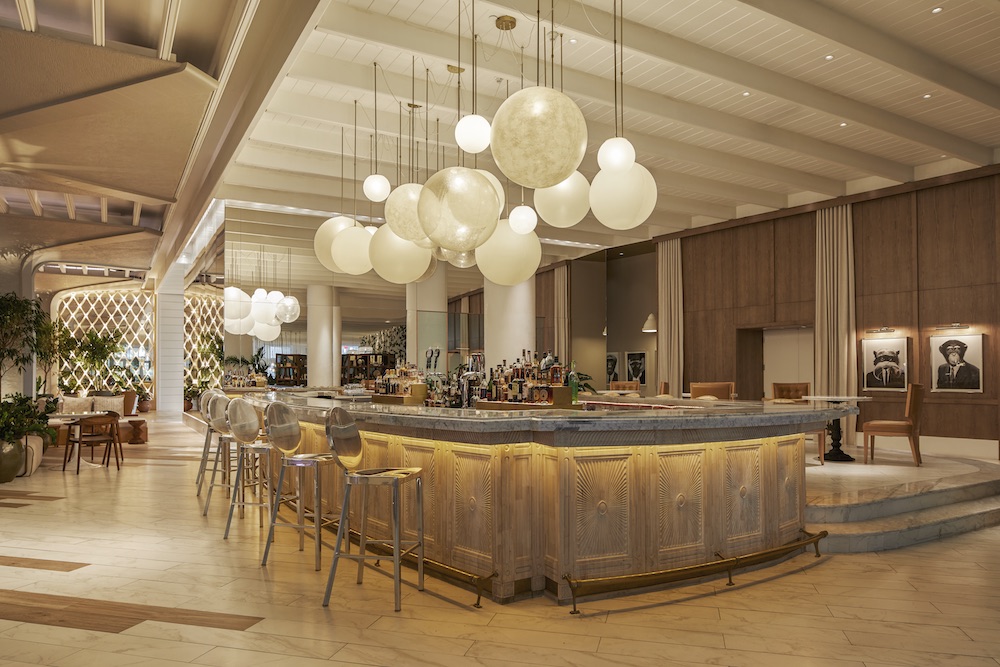 Modern interior design in a clean open bar area
