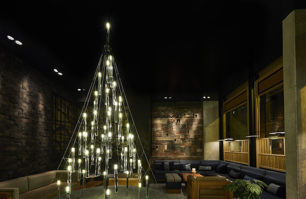 A christmas tree created by LED lights