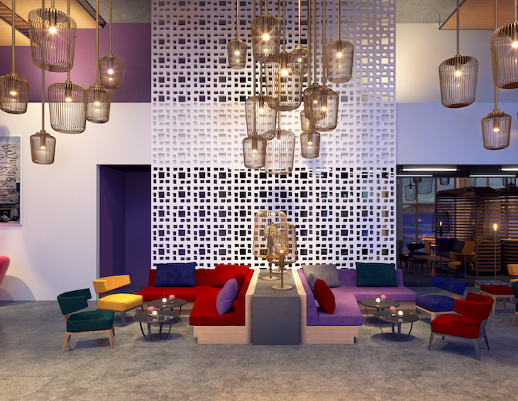 Wink Hotels has arrived in Vietnam, here you can see quirky interiors in a render of the hotel's lobby
