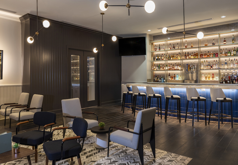 Stylish bar inside Hyatt Regency Houston