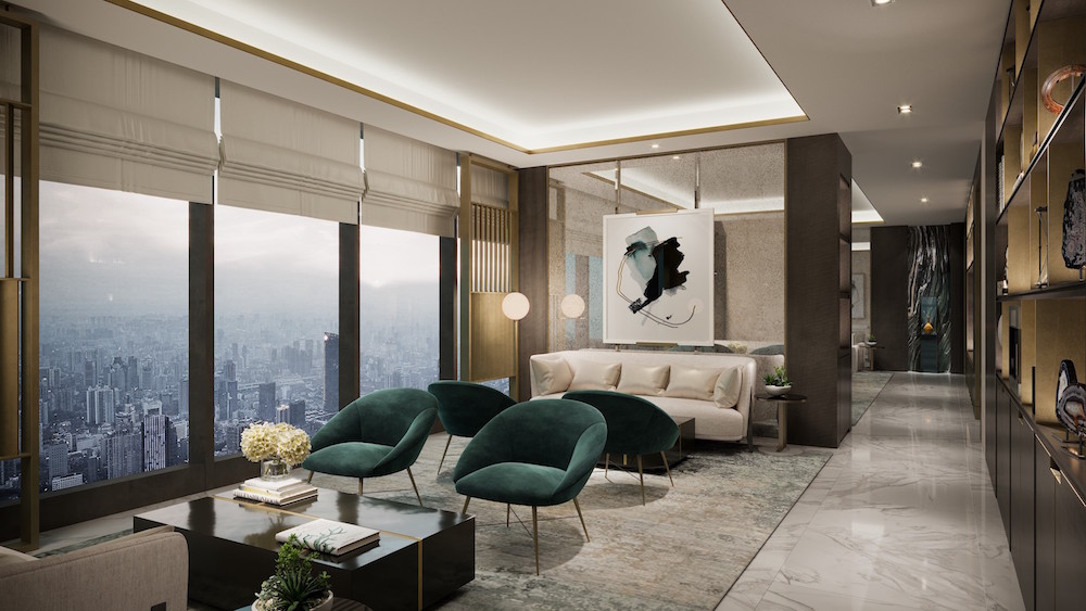 A soft interior scheme and trends reflected in lobby/lounge of Kempinski Jinan