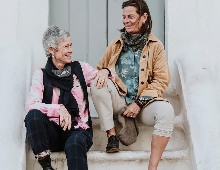 Pascale Lauber & Ulrike Bauschke on steps