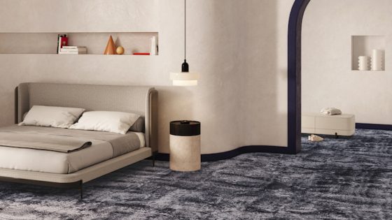 Image of guestroom, modern, with blue carpets