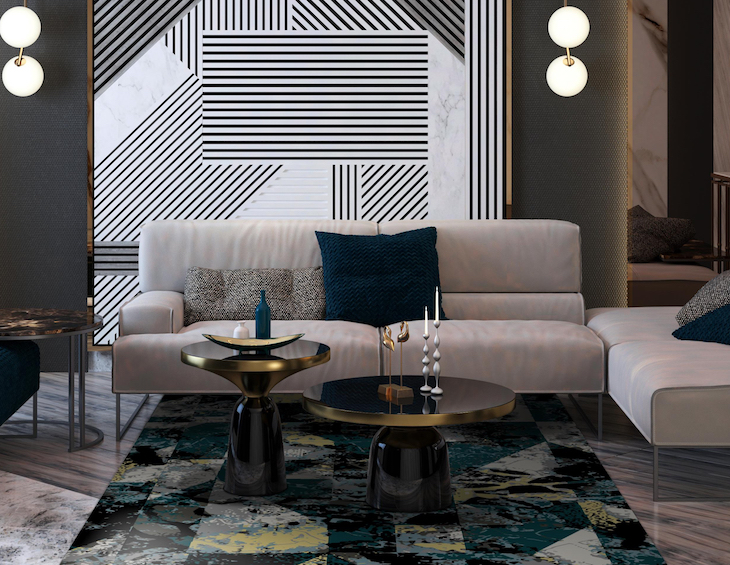 Image of rug in a lounge-like setting