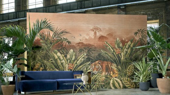 Image of tiger on walls in warehouse