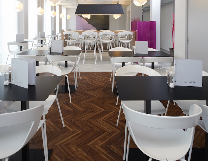 image of restaurant with parquet wooden flooring