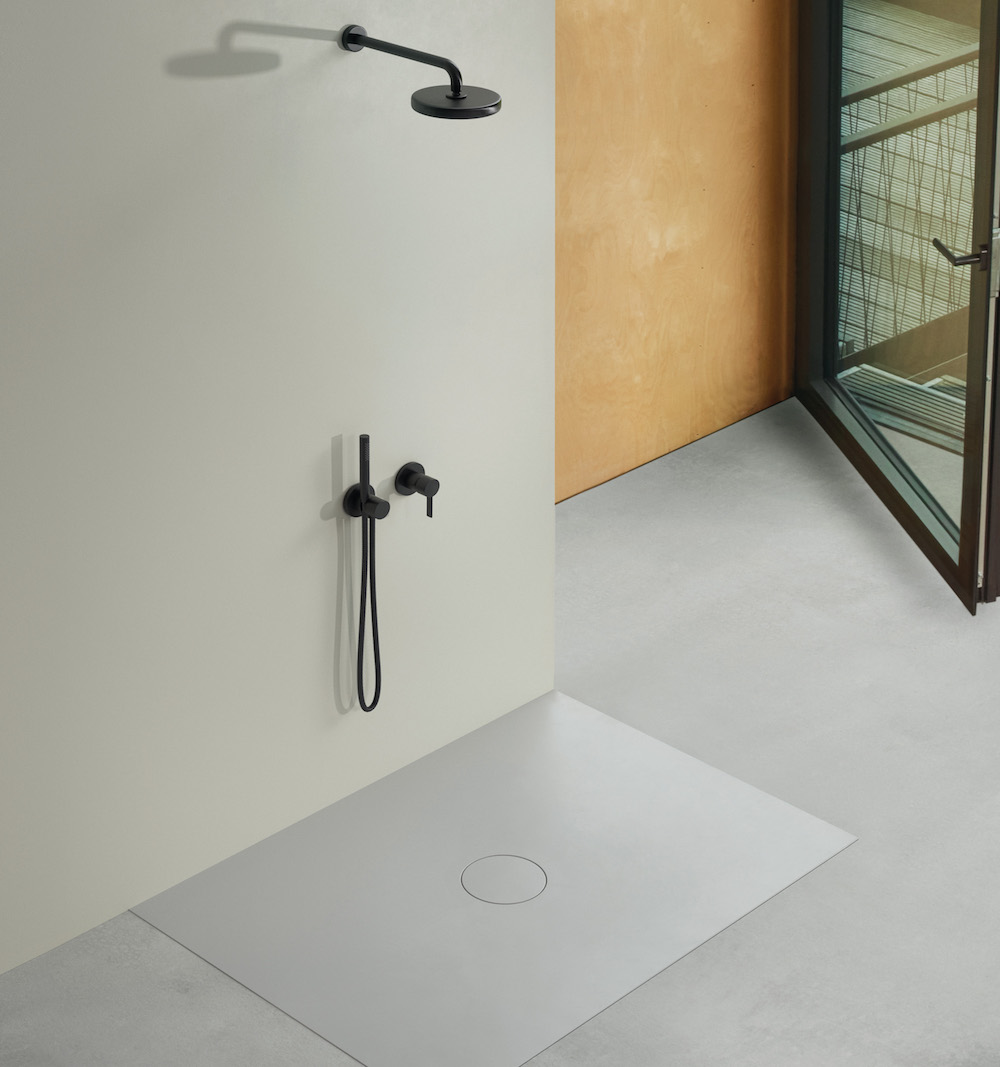 Contemporary shower unit in modern bathroom