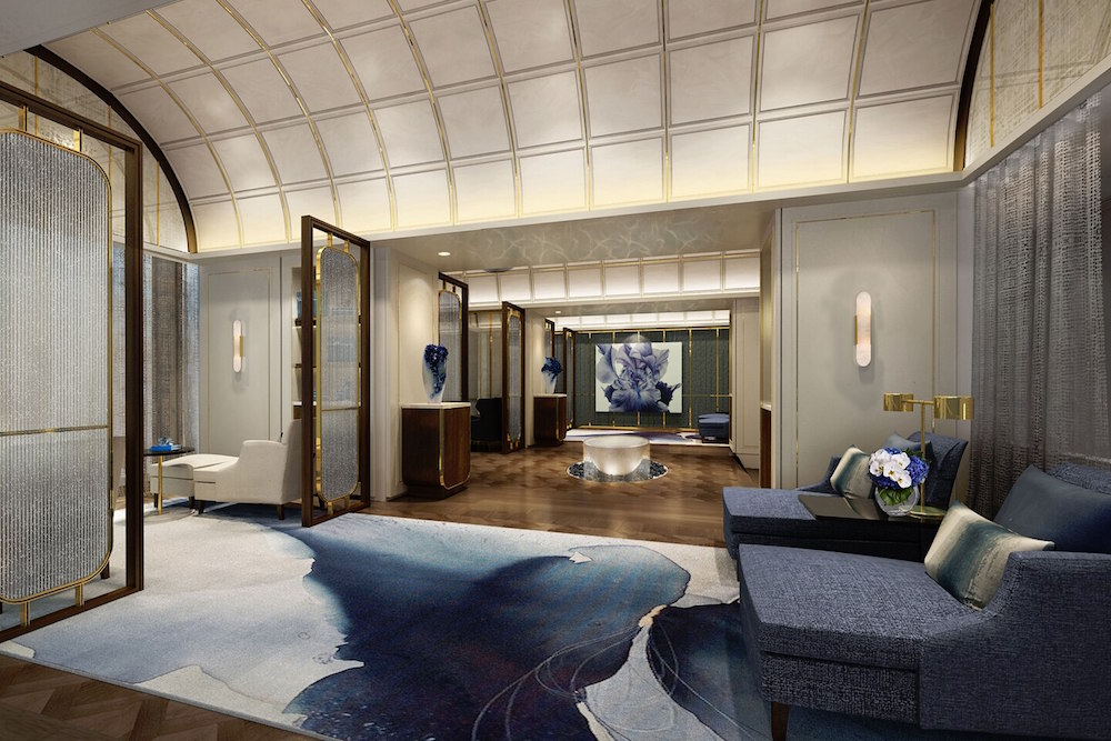 Rendering of the relaxation area in the spa of St. Regis Qingdao