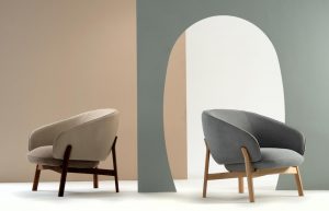 Two armchairs from the new Lugano furniture collection