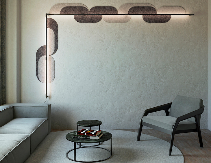 Grok Tubs contemporary, felt fitting lighting in living room