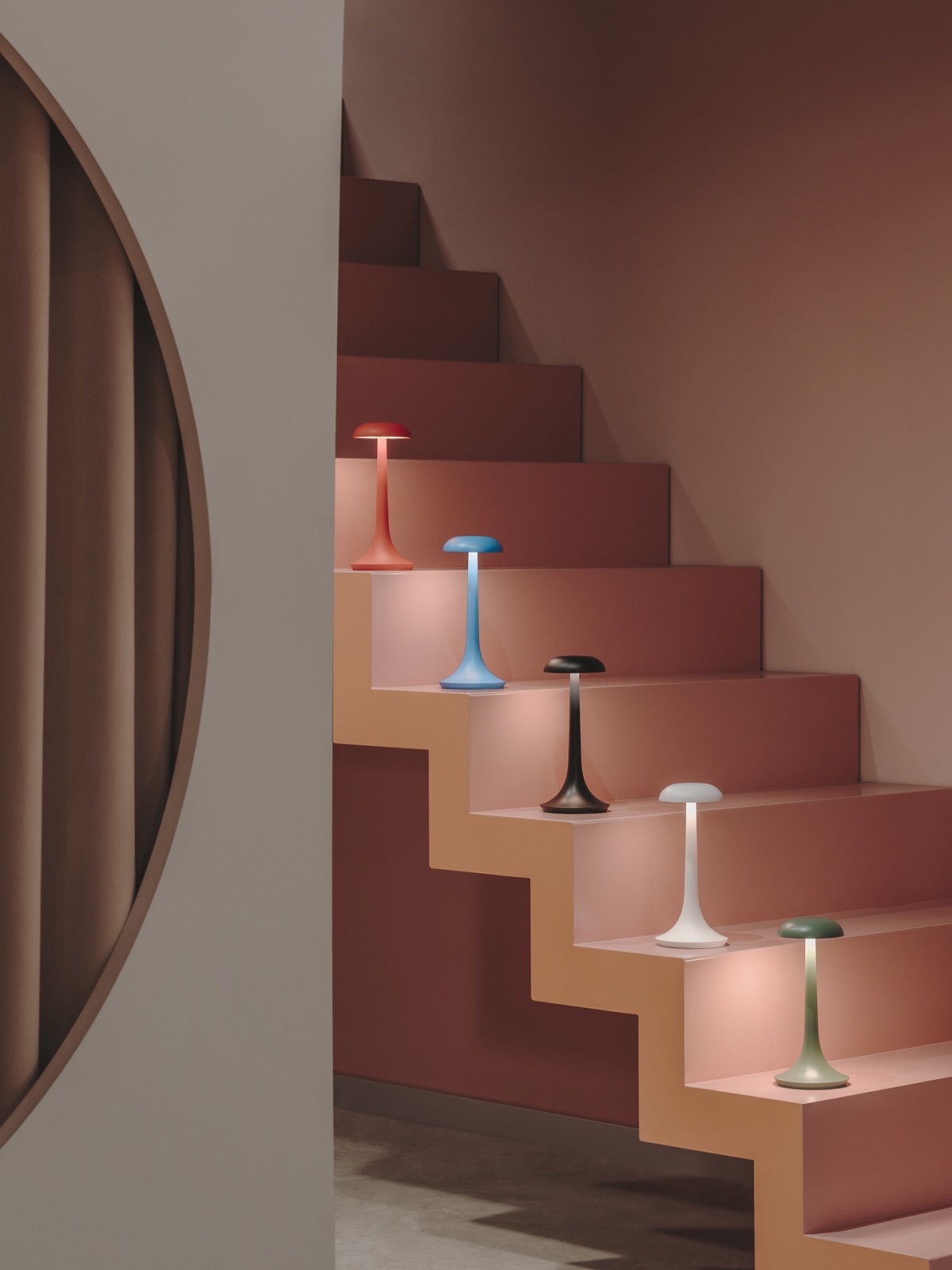 Lamps on stairs