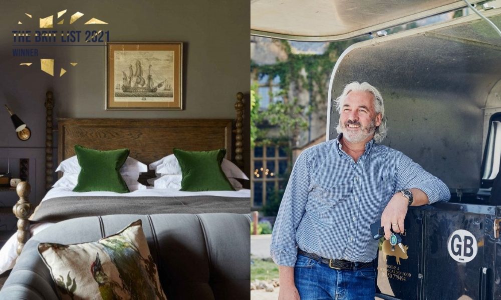 THE PIG guestroom and Robin Hutson, Hotelier of the Year 2021