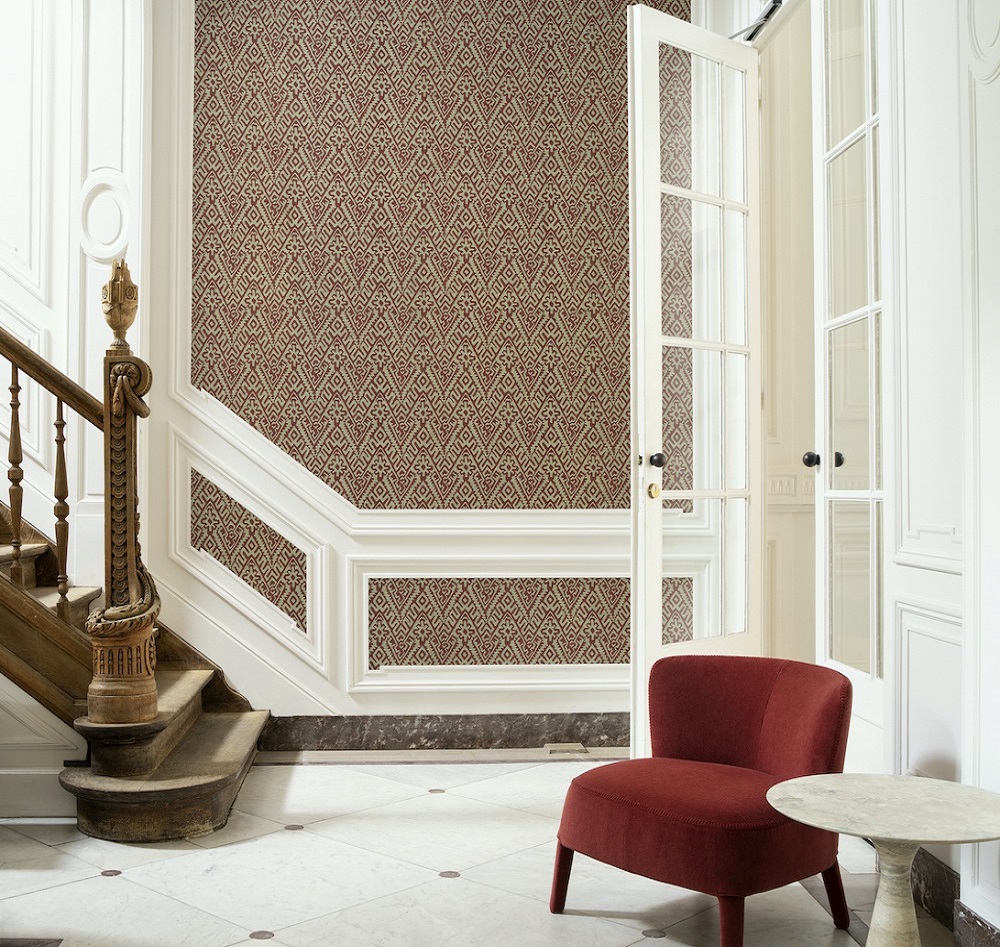 stairway with zigzag design wallpaper by Arte Le Sommet