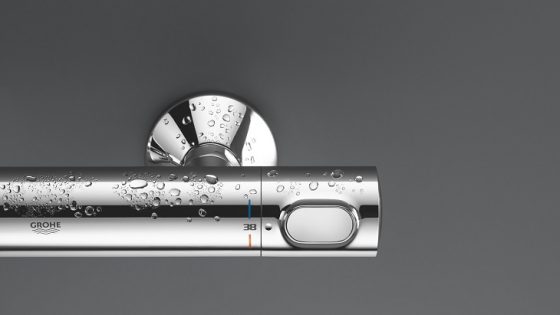 sleek grohtherm shower thermostat control by grohe