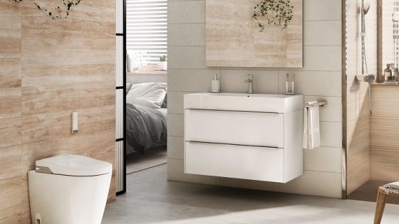 contemporary Roca bathroom fittings in white by roca