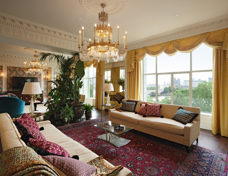 couches and cushions at the gucci suite at the london savoy hotel