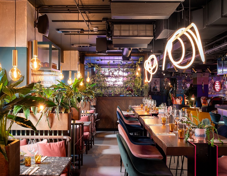 industrial luxe restaurant design in yotel manchester