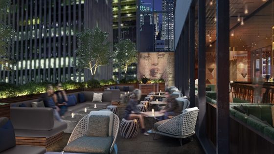 rooftop bar in manhatten at the hard rock hotel