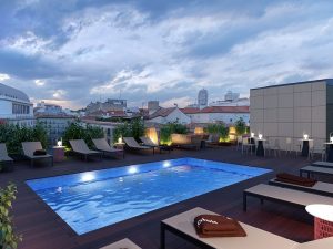 roof terrace with pool at ocean drive madrid