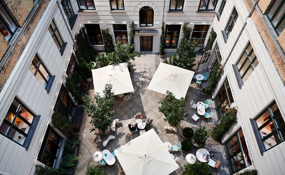 inner courtyard at Coco Hotel Copenhagen