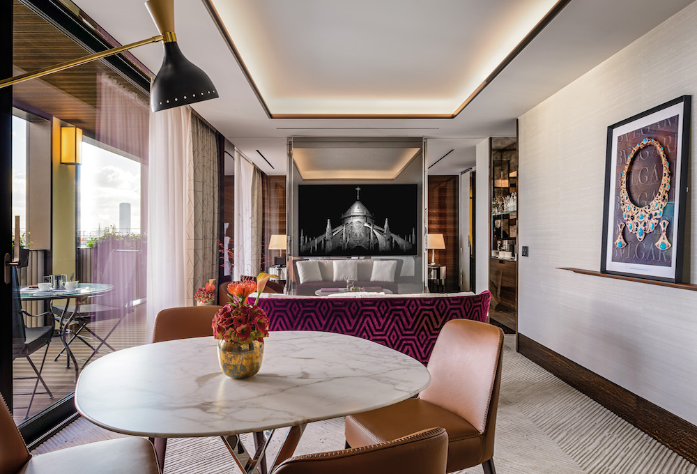 A Deluxe Suite inside Bvlgari Hotel Paris