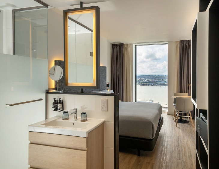 INNSiDE Liverpool bathroom design with Roca and views over the river