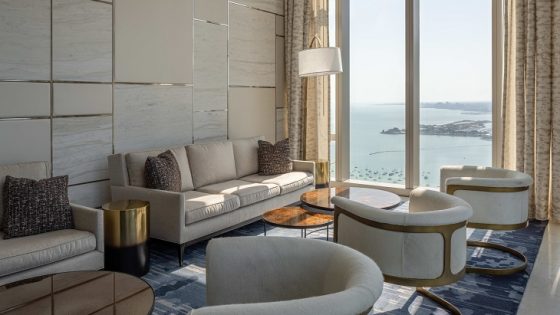 panoramic views from the residence lounge at St Regis Chicago residences