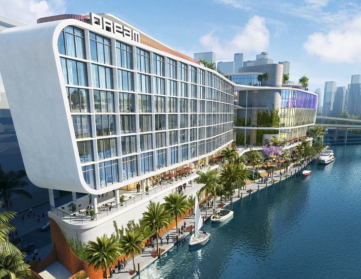 exterior rendering of proposed Dream Hotel Miami