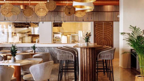 Accor Hotel restaurant and bar design with natural materials and surfaces