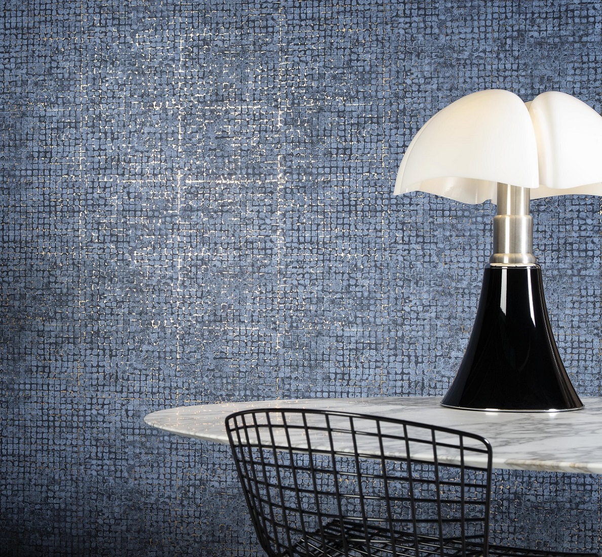Mosaico wallcovering in blue by Arte