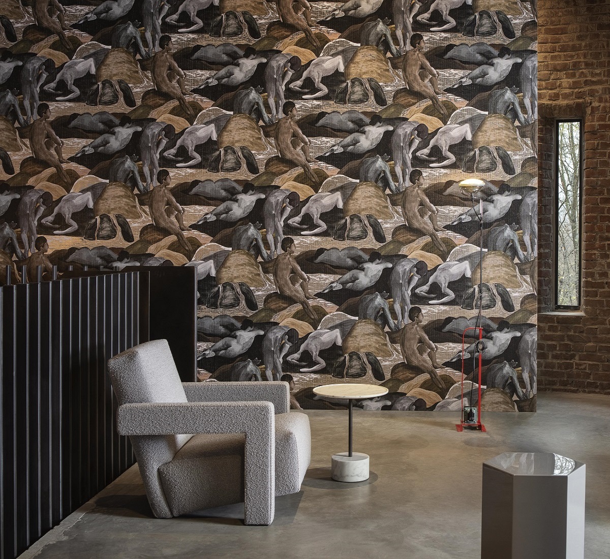 mural effect of the Saturnia design wallcovering by Arte