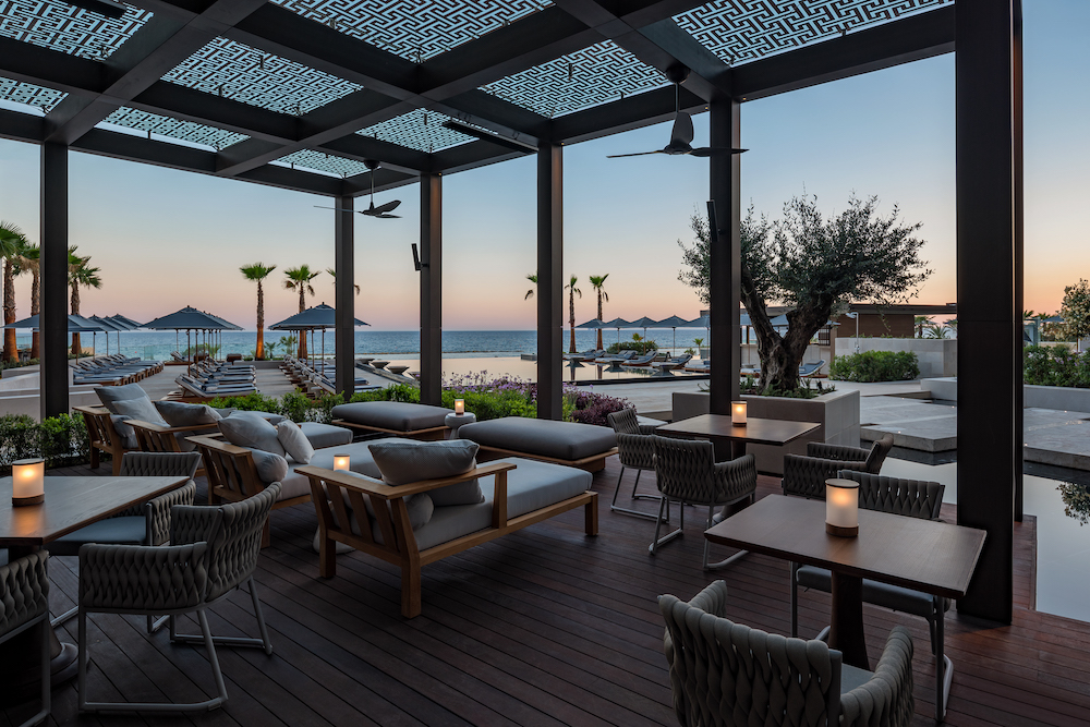 Dining terrace at luxury hotel in Cyprus