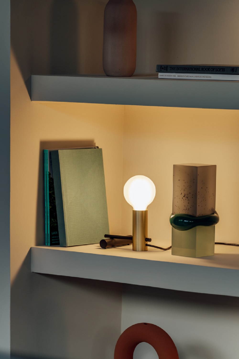 contemporary decorative lighting on bookshelf by LEDS C4