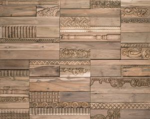 surface design patterned wooden panelling from salvaged wood