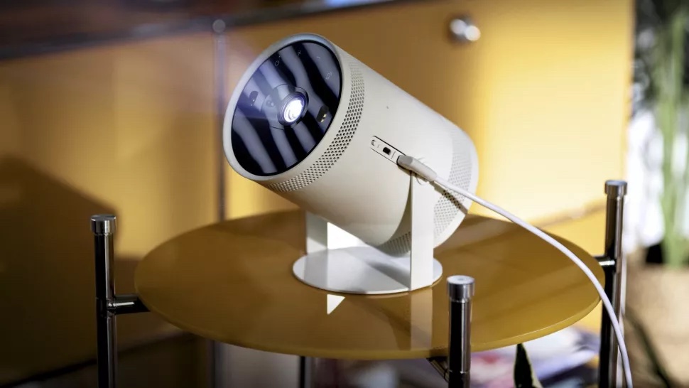 A projector from Samsung that looks like a spotlight